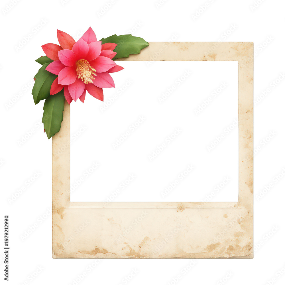 Fototapeta premium PNG Vintage floral photo frame element.