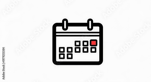 Simple calendar icon on white.