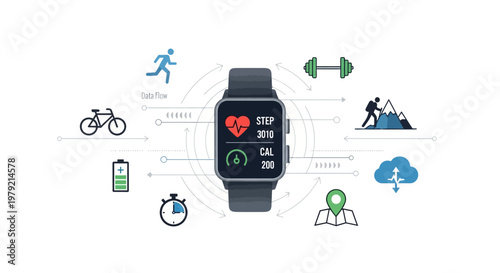 Smartwatch with fitness tracking and health monitoring features.