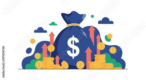 Money bag with dollar sign symbol.