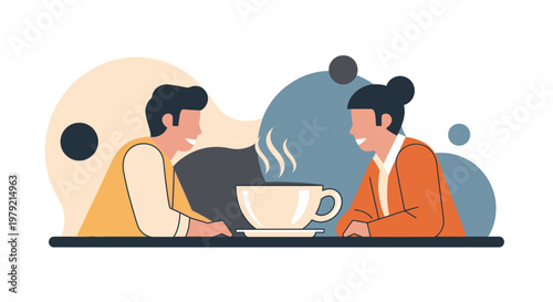 Two people sitting at a table.