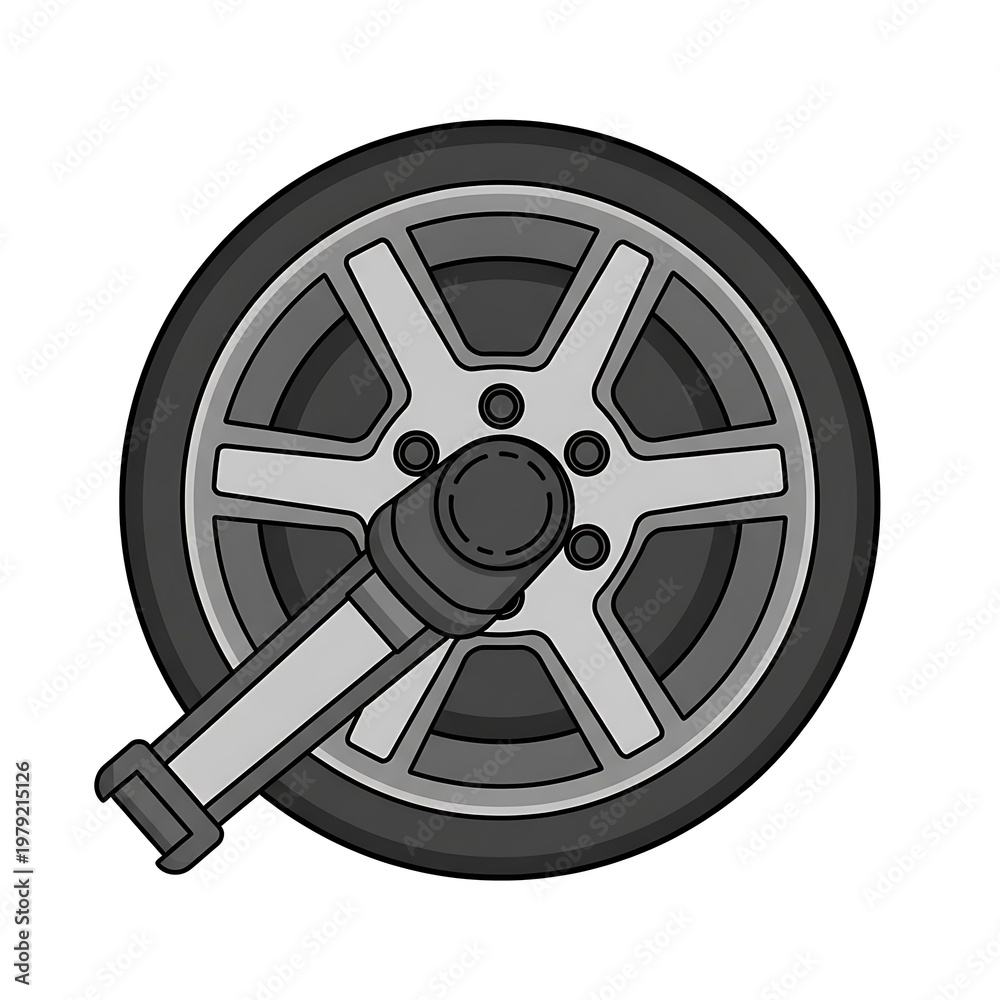 Obraz premium Tire with lug wrench tool.