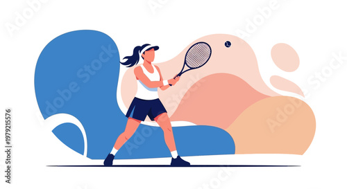 young woman playing tennis racket sports.