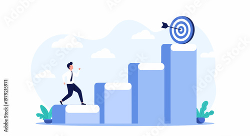 Businessman Aiming For Success Target.