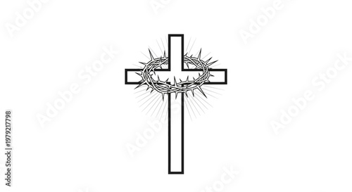 Crown of thorns on a cross.
