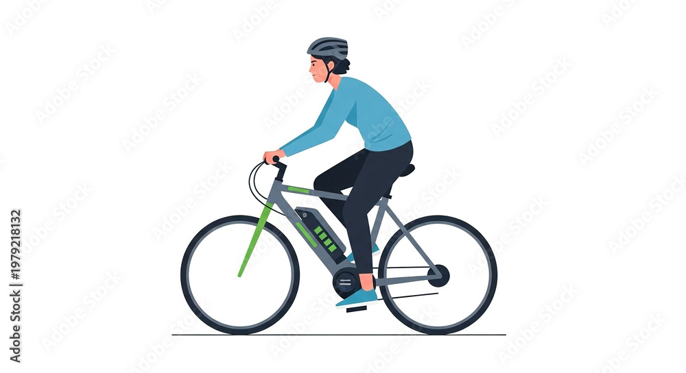 Obraz premium Person riding a bicycle a modern illustration of urban transportation and fitness