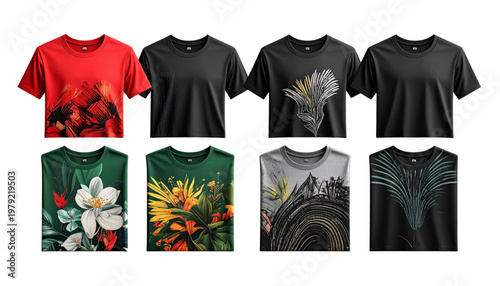 Six graphic tees featuring diverse cartoon and pop culture characters Vector