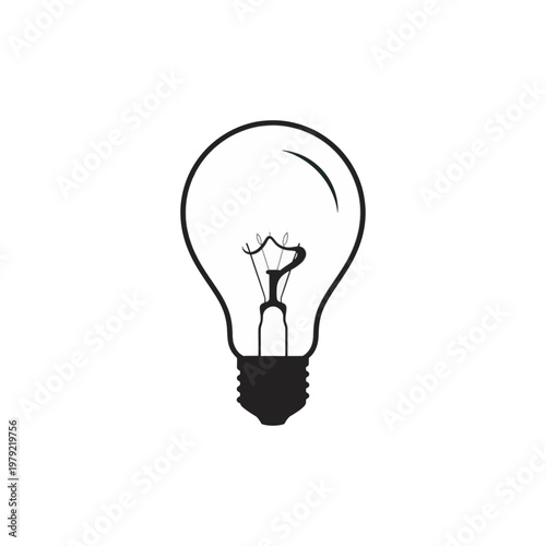 Light bulb vector illustration isolated on white background representing idea innovation creativity and energy