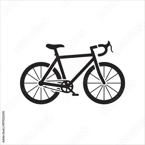 Bicycle isolated on a clean white background with detailed wheels and frame design