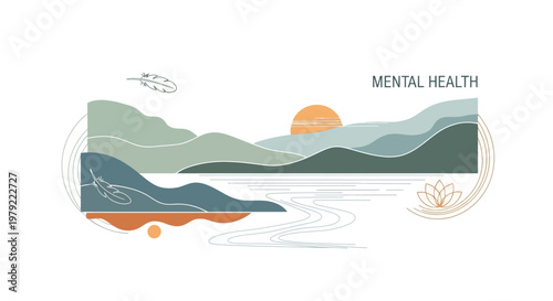 Mental Health Awareness Illustration Design.