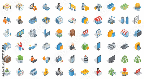 Collection of various technology icons.