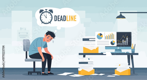 Man sitting at office desk.