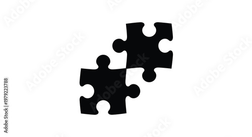 Two interlocking puzzle pieces presented as a dark silhouette
