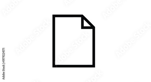 Simple black outline of a white document or paper sheet