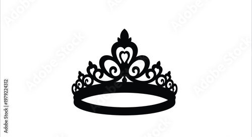 Elegant black crown design a regal and ornate silhouette