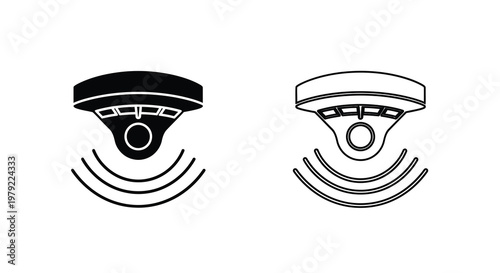 Two sonar illustrations depicting sound wave emissions a striking silhouette