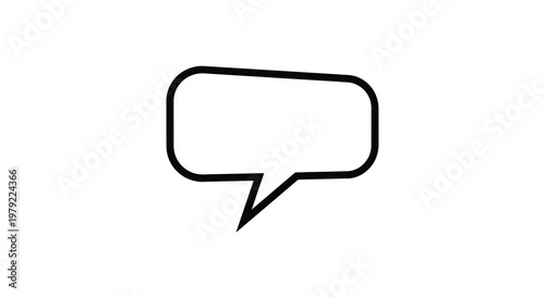 Simple black outline of a classic speech bubble on a white background