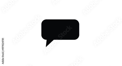 Simple black speech bubble icon on a white background