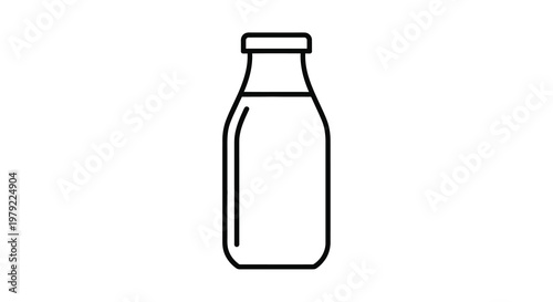 Simple line drawing of a glass bottle with a cap