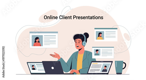 Online Client Presentation Meeting with Remote Team via Video Conference