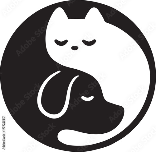 cute cat and dog icon vectore