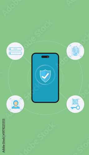 Digital Identity Verification on Smartphone Security Interface.