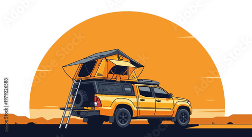 Yellow Pickup Truck Tent.