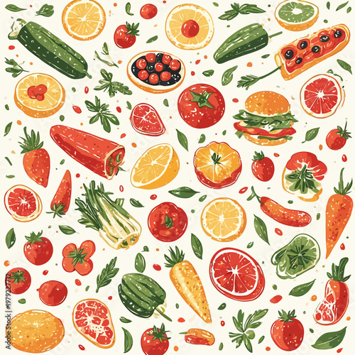 Food Pattern design very cool