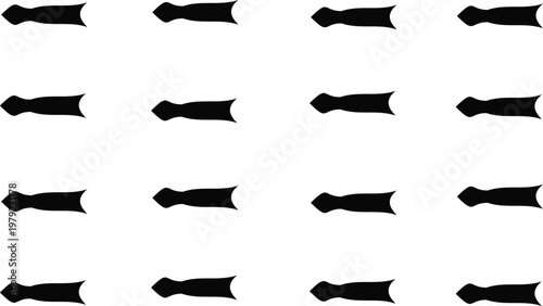 Hand-drawn gothic tribal spiked grunge black arrow icons arranged in a grid pattern background illustration