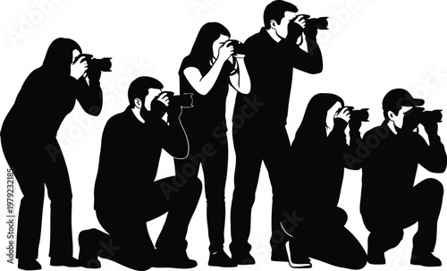 A group of photographers capturing moments with their cameras, illustrating the art of photography and visual storytelling