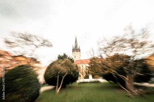 Tableau sur toile Dynamic zoom blur view of St