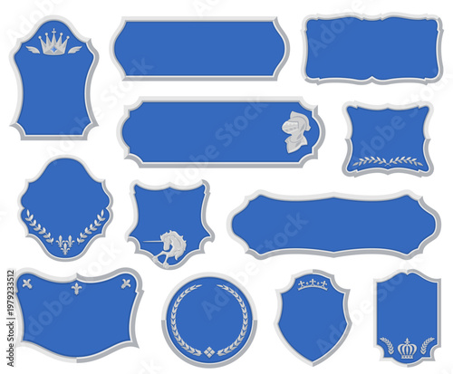 フラットなアンティーク調のフレームセット銀