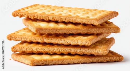 Stacked rectangular baked goods with textured surfaces and crimped edges