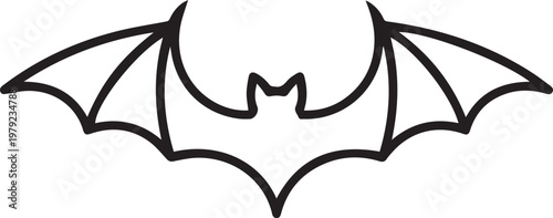 Black Outlined Icon of a bat