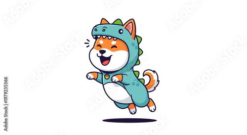 Cute Dog Wears Costume.