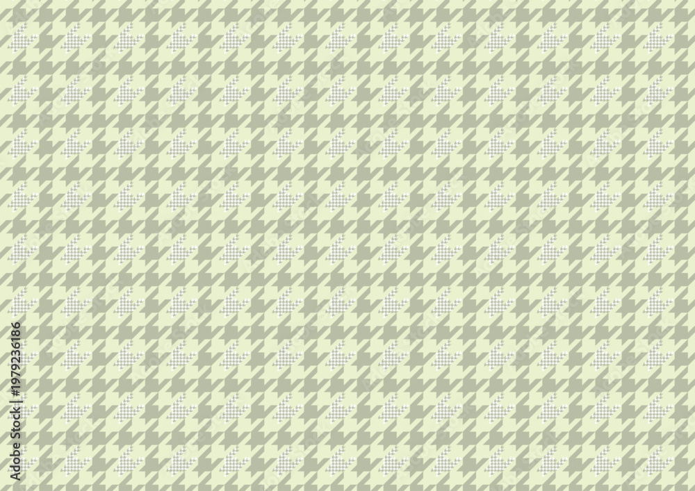 Fototapeta premium 【日本の伝統模様】千鳥・千鳥格子のシームレスパターン（緑系） / Chidori & Chidori-goushi (Houndstooth) – Japanese Traditional Seamless Pattern (Green Tones)