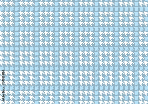 【日本の伝統模様】千鳥・千鳥格子のシームレスパターン（青系） / Chidori & Chidori-goushi (Houndstooth) – Japanese Traditional Seamless Pattern  (Blue Tones)