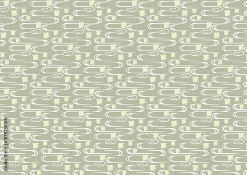 【日本の伝統模様】千鳥・千鳥格子のシームレスパターン（緑系） / Chidori & Chidori-goushi (Houndstooth) – Japanese Traditional Seamless Pattern  (Green Tones)