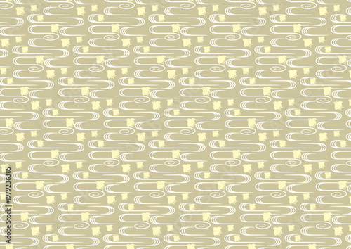 【日本の伝統模様】千鳥・千鳥格子のシームレスパターン（黄系） / Chidori & Chidori-goushi (Houndstooth) – Japanese Traditional Seamless Pattern Set (Yellow Tones)
