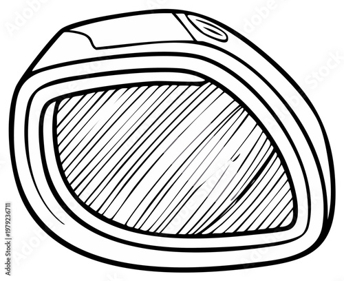 Stylized Illustration of a Safety Light Device in Black and White Simple Vector Art