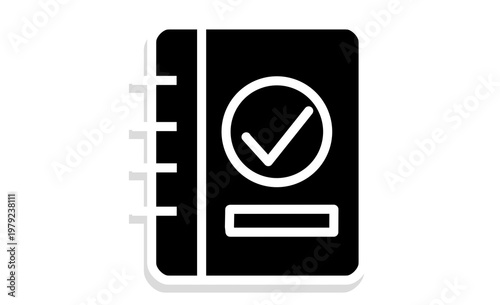 会計事務所・税理士事務所のアイコンイラスト 帳簿とチェックマーク