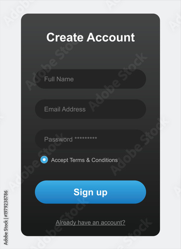 A person creating an account on a website with a sign up form