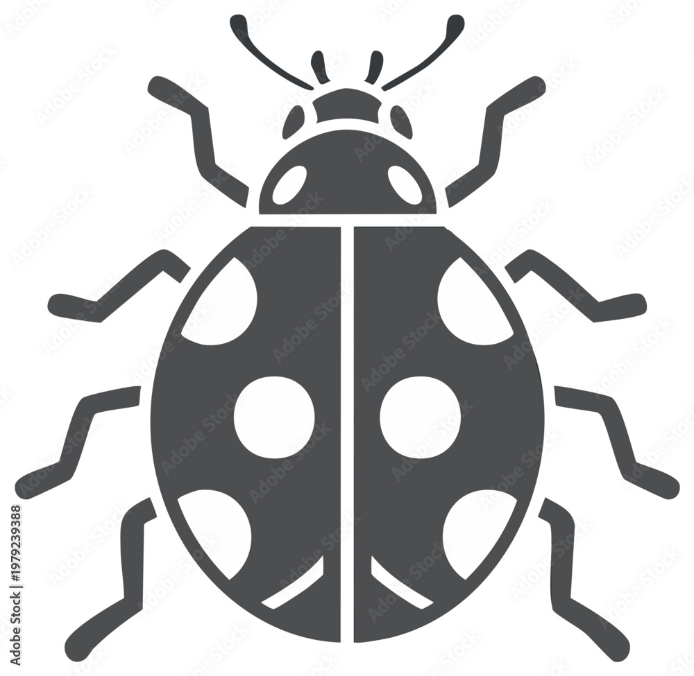 Fototapeta premium Ladybug with Spots Icon Ladybird Beetle Bug Insect Art Graphic Symbol Pictogram Design