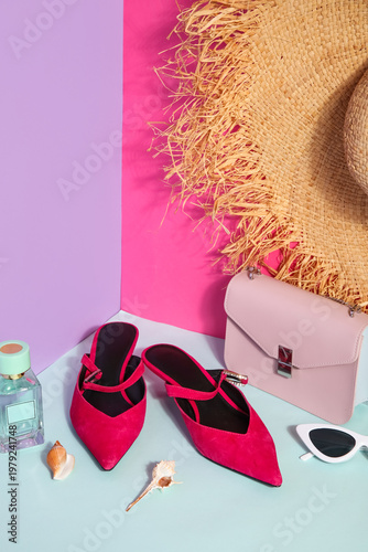 Pair of sandals with sungla...