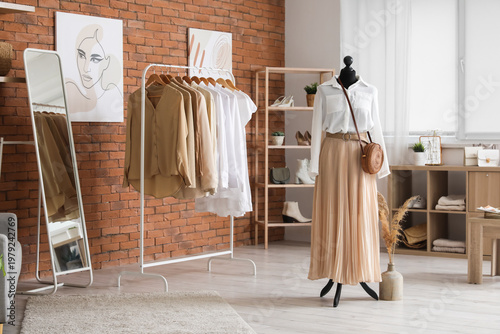 Interior of modern boutique...