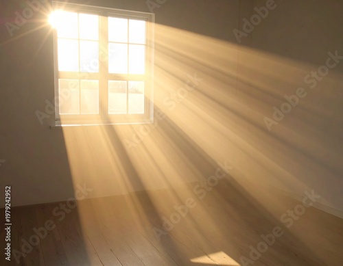 Volumetric Window Light Rays Effect Representing Soft Sunlight and Atmospheric Illumination