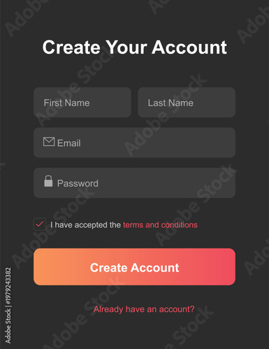 A person creating an account on a website with a registration form