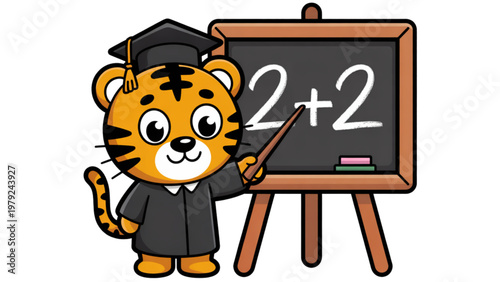 A cheerful cartoon dog sitting in a wooden armchair holding a newspaper isolated on transparent background