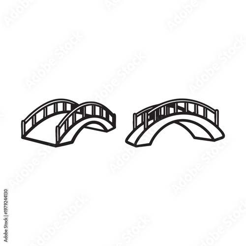 Two small bridges side by side