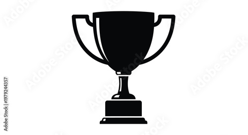 A simple black trophy design with elegant handles a striking silhouette